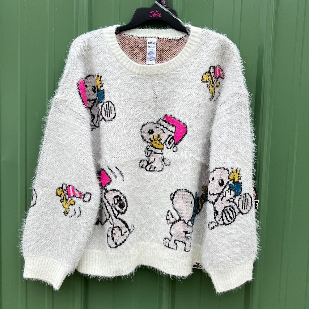 Girls Justice x Snoopy Collab Sweater Shirt Size XLP